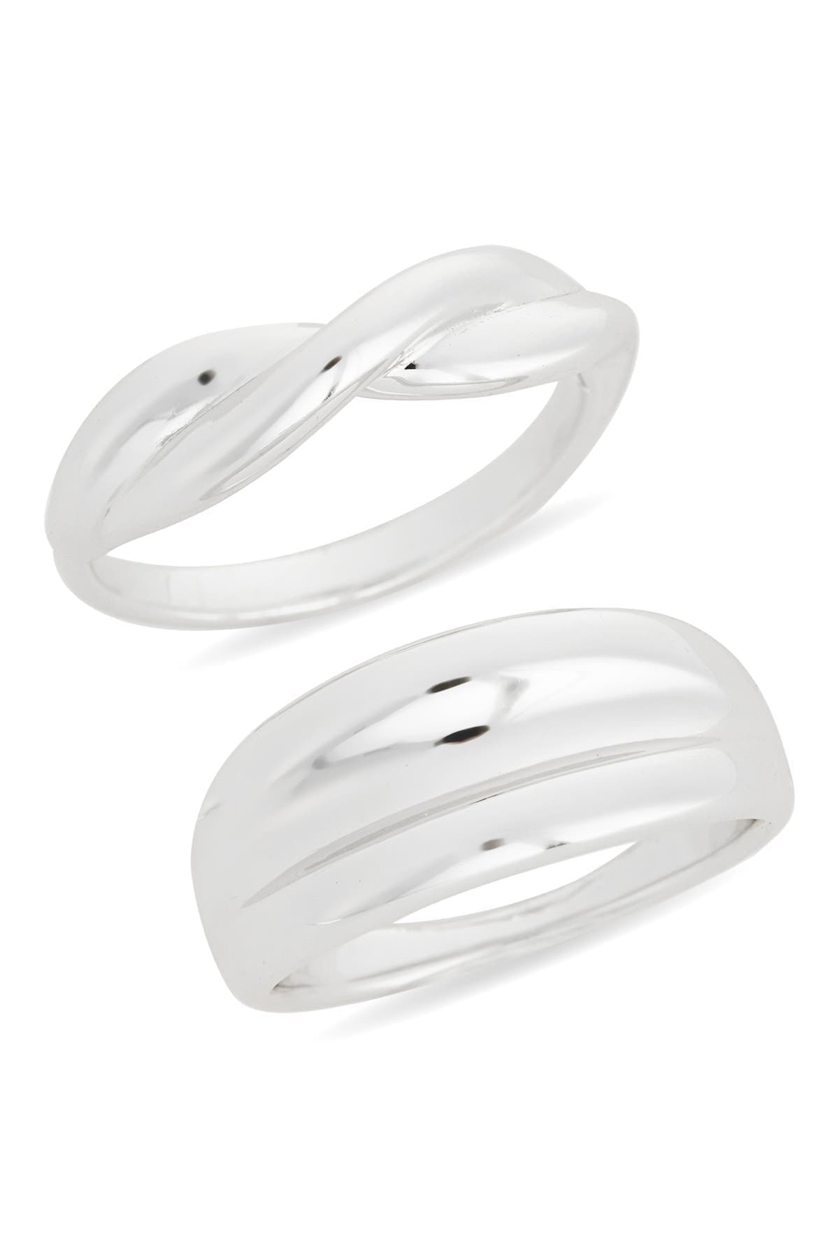 NORDSTROM RACK Set of 2 Demi Fine Rib Rings
