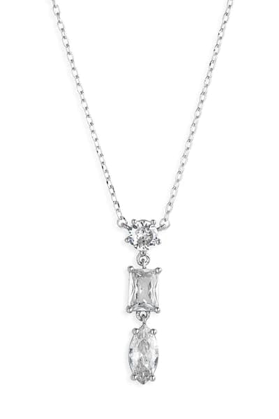 NORDSTROM RACK Cubic Zirconia Drop Pendant Necklace 1