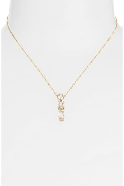 NORDSTROM RACK Cubic Zirconia Drop Pendant Necklace 4