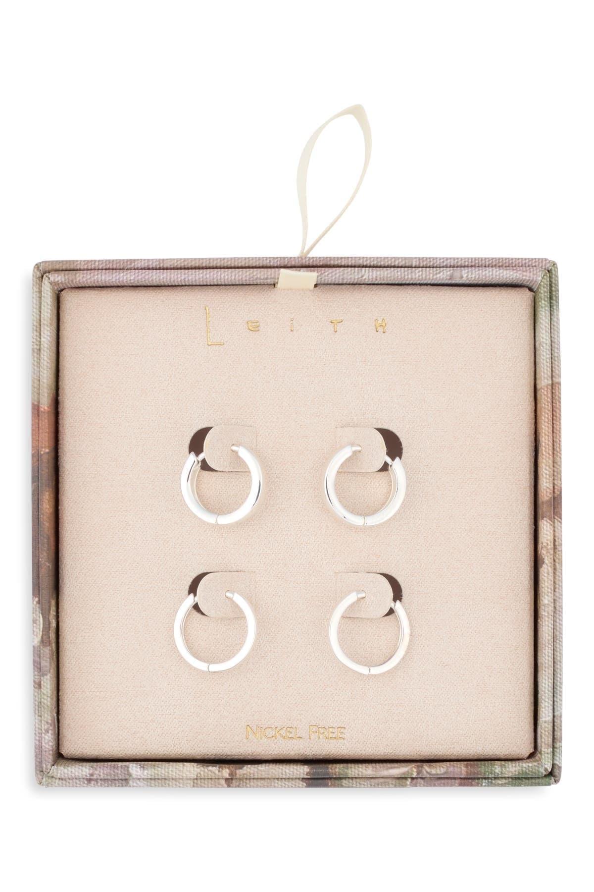 Leith Set of 2 Huggie Hoop Earrings