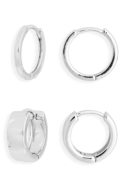 Leith Set of 2 Huggie Hoop Earrings 2