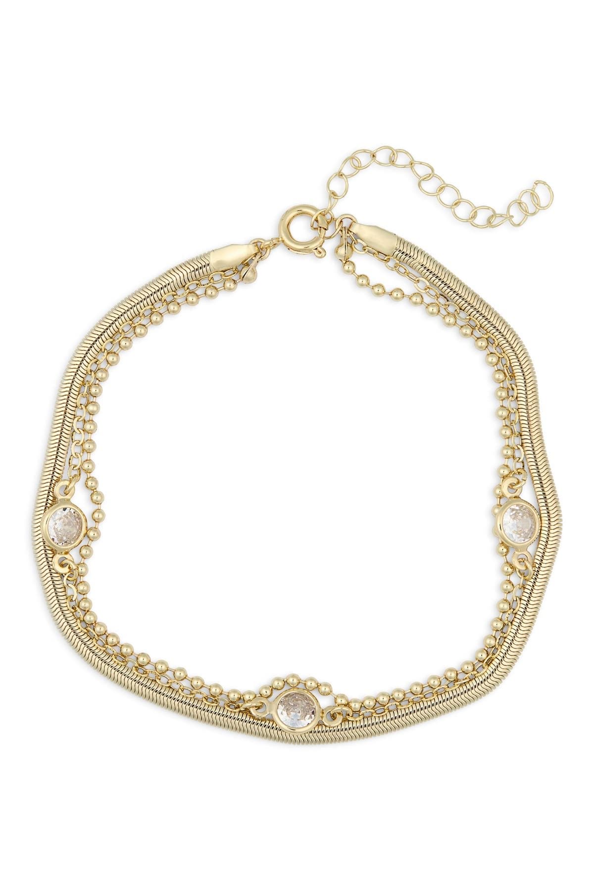 NORDSTROM RACK Cubic Zirconia Layered Anklet