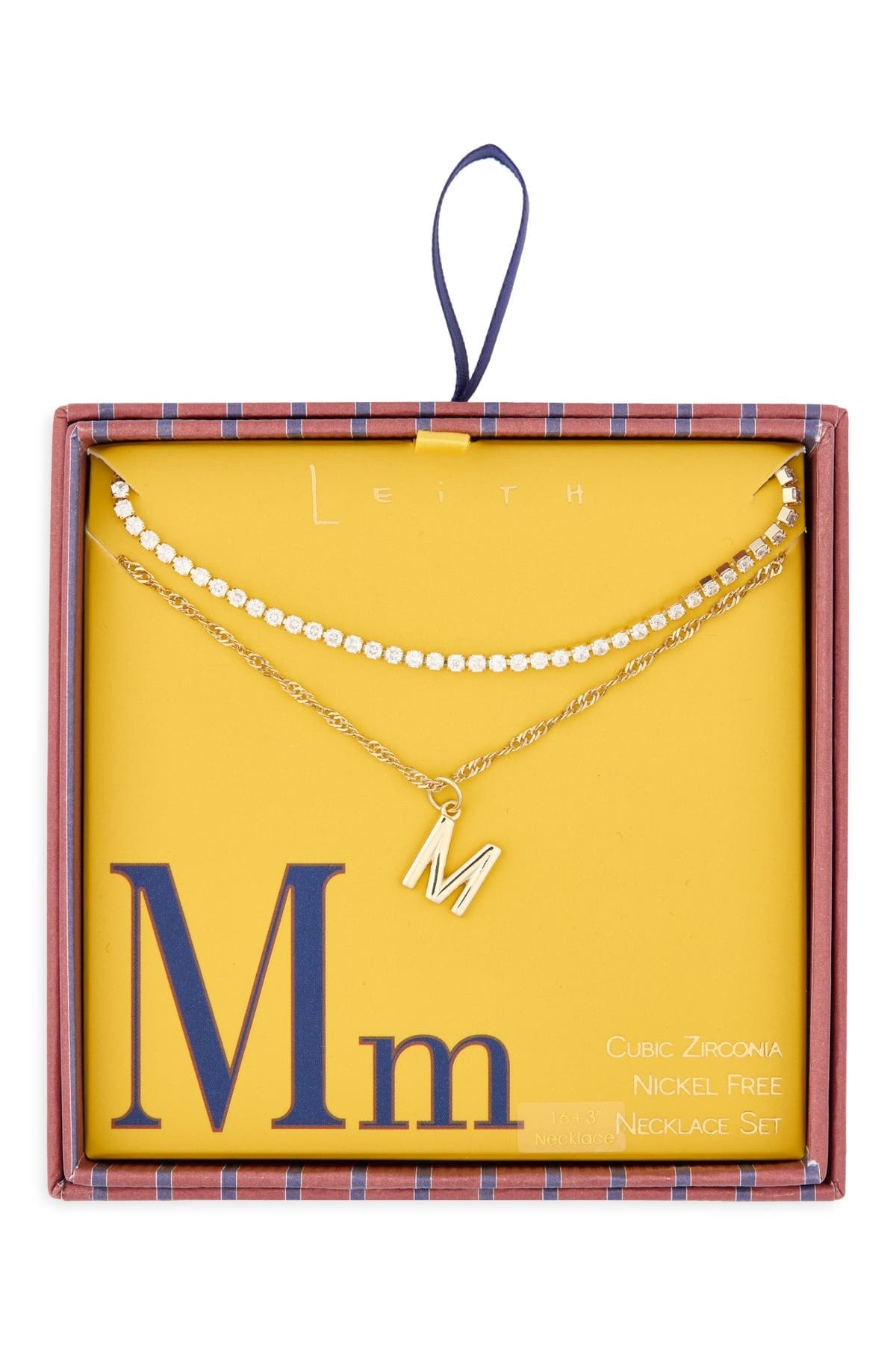 Leith Initial & Cubic Zirconia Necklace Set