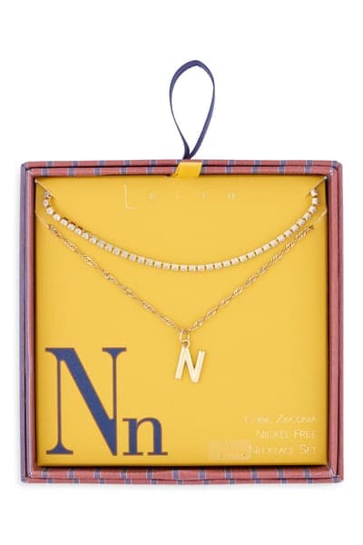 Leith Initial & Cubic Zirconia Necklace Set 4