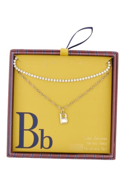 Leith Initial & Cubic Zirconia Necklace Set 10