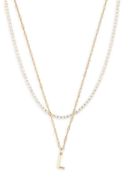 Leith Initial & Cubic Zirconia Necklace Set 32