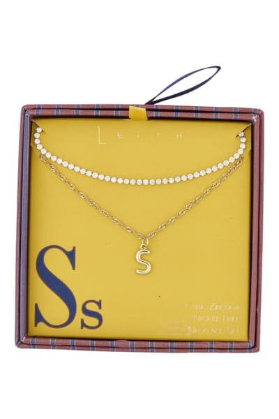 Leith Initial & Cubic Zirconia Necklace Set 37