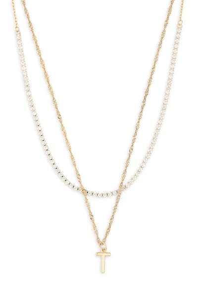 Leith Initial & Cubic Zirconia Necklace Set 41