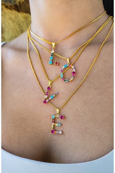 Adornia CZ Initial Pendant Necklace 2