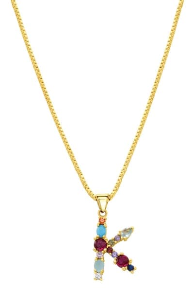 Adornia CZ Initial Pendant Necklace 3