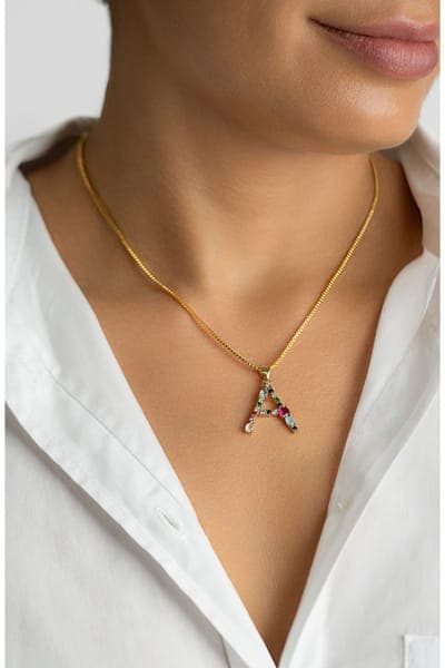 Adornia CZ Initial Pendant Necklace 5