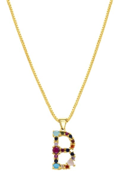 Adornia CZ Initial Pendant Necklace 6