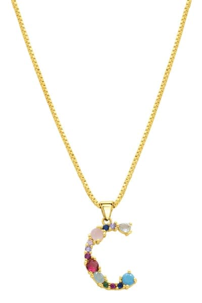 Adornia CZ Initial Pendant Necklace 7