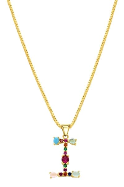 Adornia CZ Initial Pendant Necklace 13