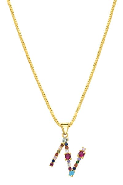 Adornia CZ Initial Pendant Necklace 16