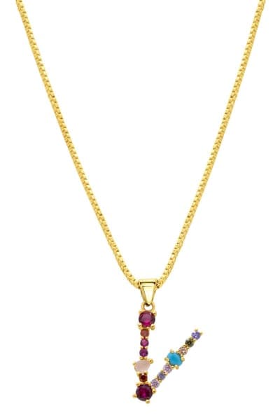 Adornia CZ Initial Pendant Necklace 24