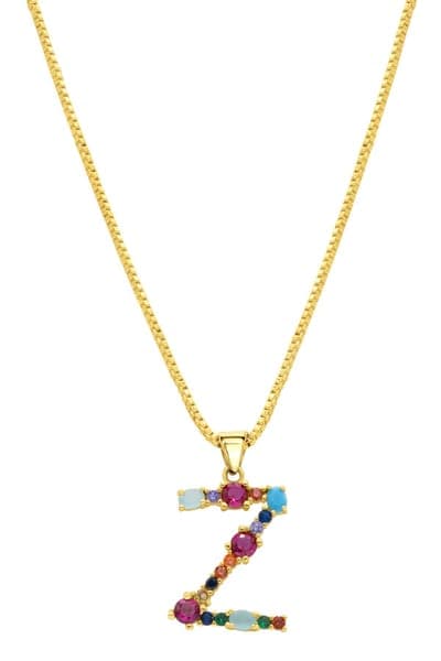 Adornia CZ Initial Pendant Necklace 28