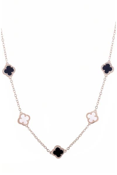 Adornia Enamel Clover Station Necklace 1