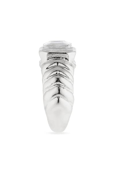 NORDSTROM RACK Crystal Ribbed Signet Ring 2