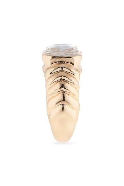 NORDSTROM RACK Crystal Ribbed Signet Ring 6
