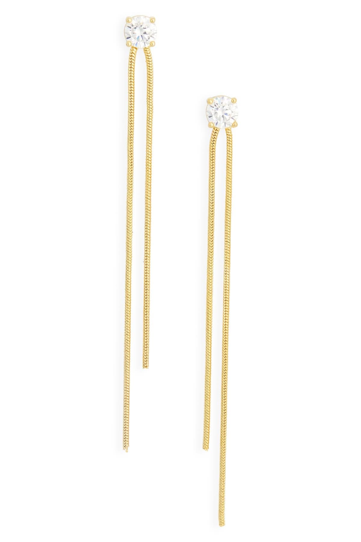 NORDSTROM RACK Cubic Zirconia Tassel Chain Drop Earrings