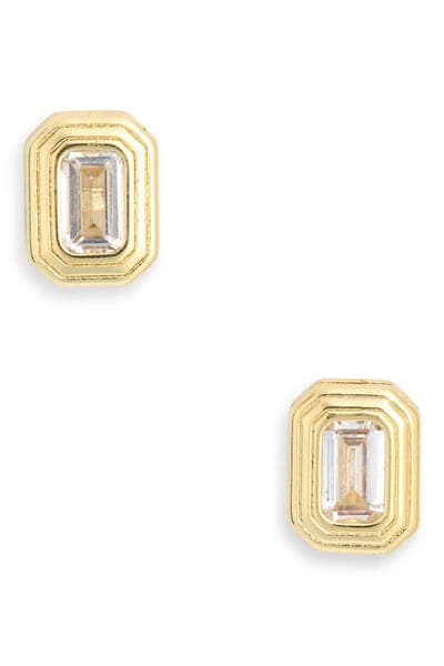 NORDSTROM RACK Cubic Zirconia Geometric Stud Earrings 1