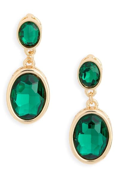 NORDSTROM RACK Bezel Set Crystal Drop Earrings 3
