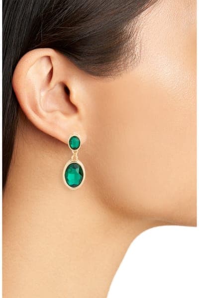 NORDSTROM RACK Bezel Set Crystal Drop Earrings 4