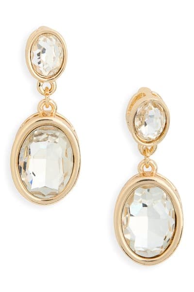 NORDSTROM RACK Bezel Set Crystal Drop Earrings 5