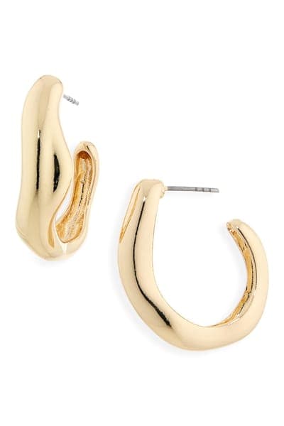 NORDSTROM RACK Molten Hoop Earrings 1