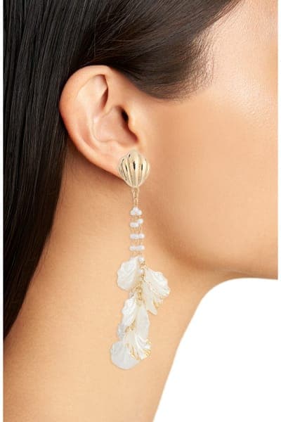 NORDSTROM RACK Faux Pearl & Pearlescent Shell Drop Earrings 2
