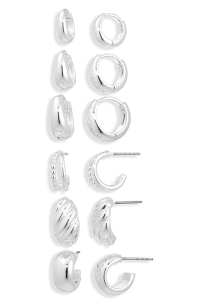 NORDSTROM RACK 6-Pack Huggie Hoop Earrings 1