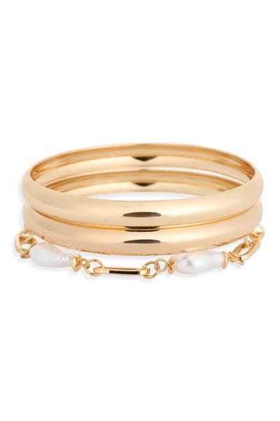 NORDSTROM RACK Faux Pearl Bangle Bracelet 1