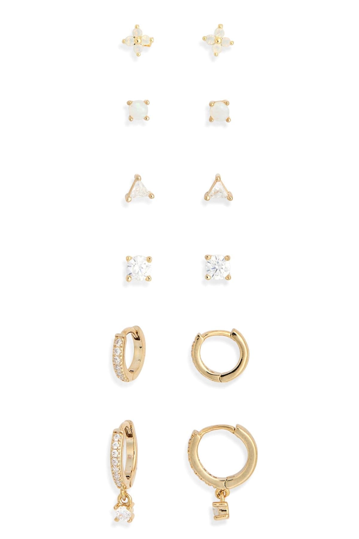 NORDSTROM RACK 6-Pack Mixed Stud & Hoop Earrings