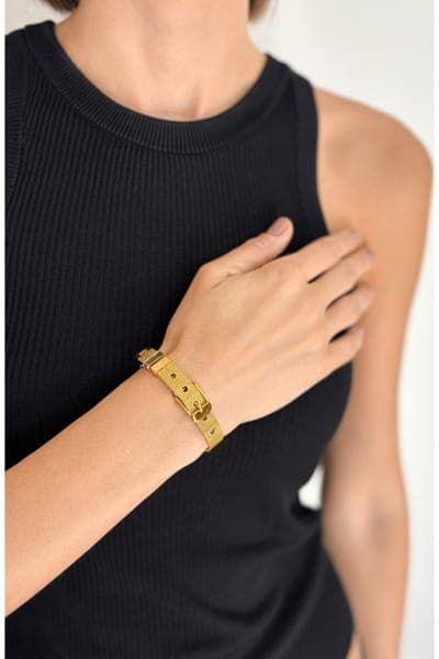 Adornia 14K Gold Plated Belt Bracelet 2