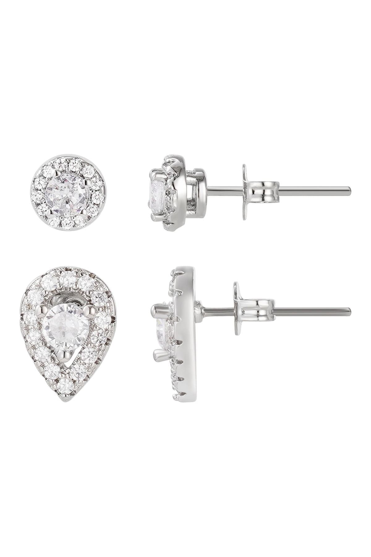 Adornia Set of 2 Assorted Cubic Zirconia Stud Earrings