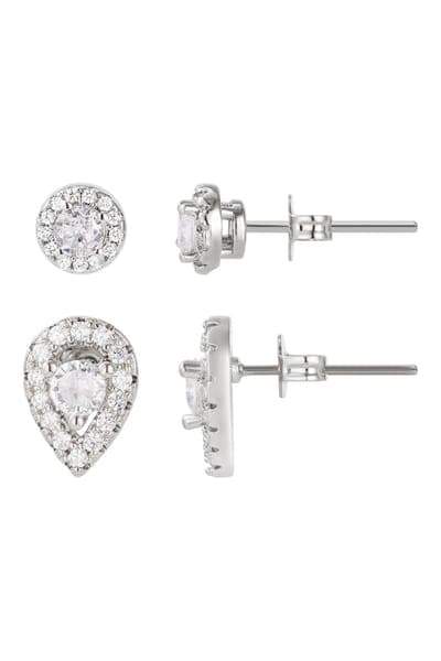 Adornia Set of 2 Assorted Cubic Zirconia Stud Earrings 1