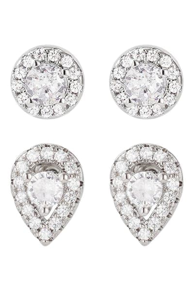 Adornia Set of 2 Assorted Cubic Zirconia Stud Earrings 2