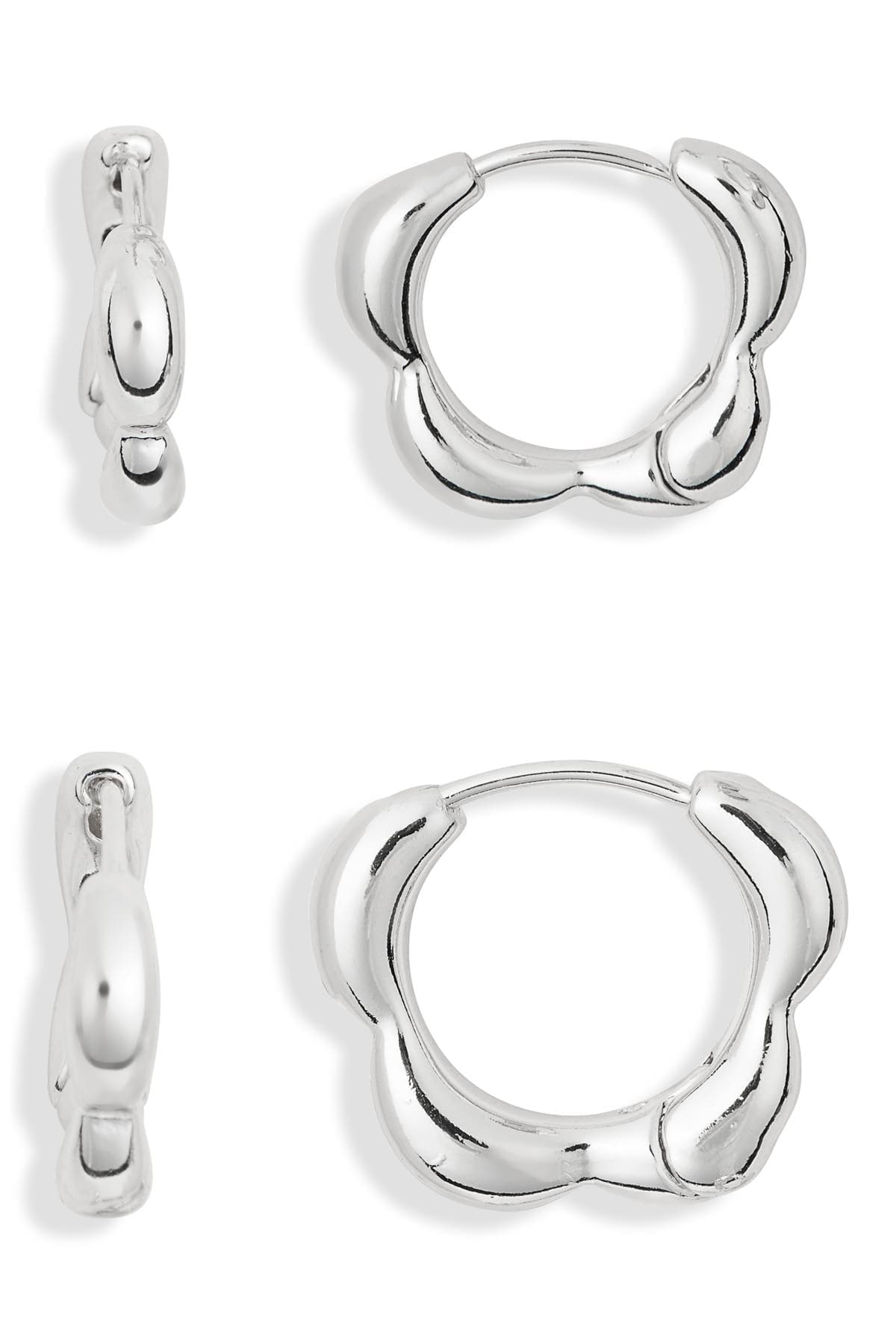 Leith 2-Pack Floral Hoop Earrings
