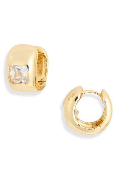 NORDSTROM RACK Cubic Zirconia Huggie Hoop Earrings 1