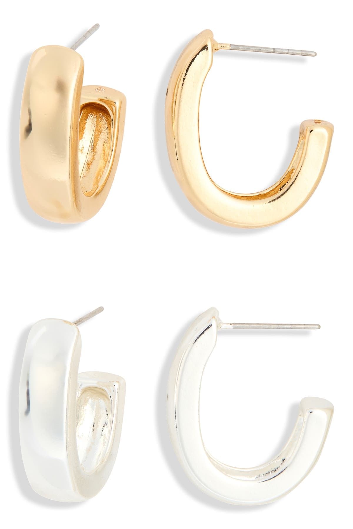 Leith 2-Pack Puffy Huggie Hoop Earrings