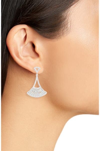 NORDSTROM RACK Cubic Zirconia Fan Drop Earrings 2