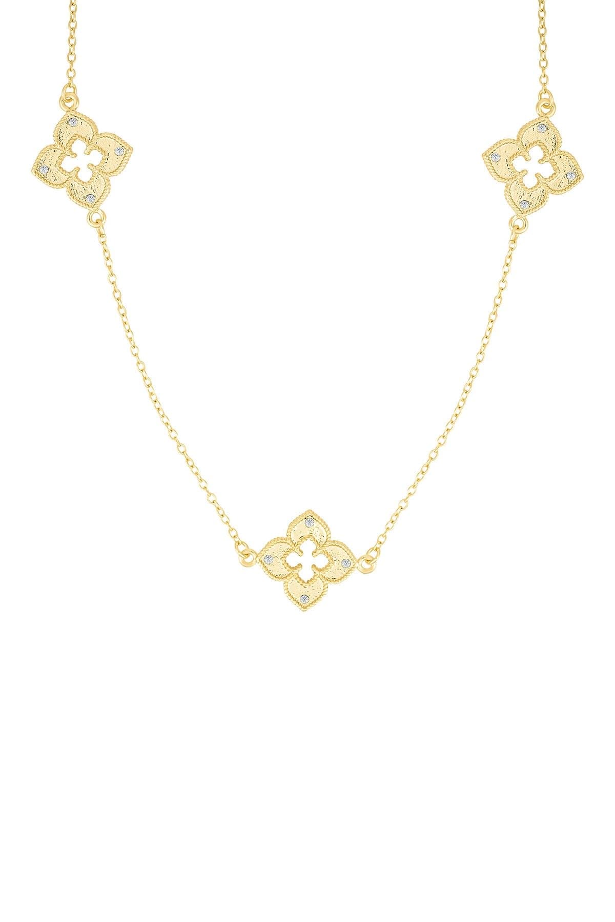 Adornia Clover Station Necklace (GOLD)