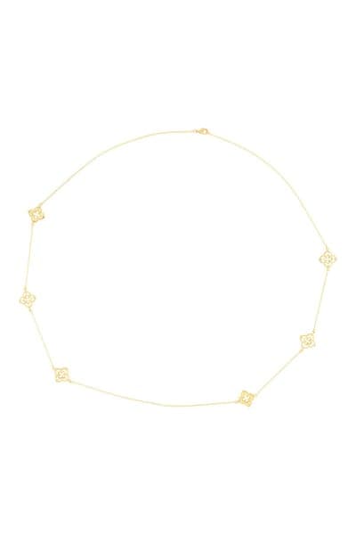 Adornia Clover Station Necklace (GOLD) 3