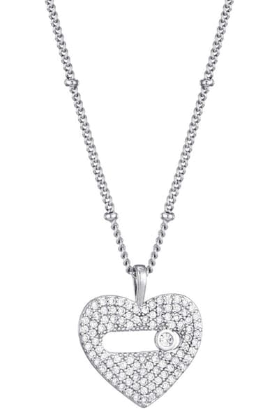 Adornia Cubic Zirconia Heart Pendant Necklace 1