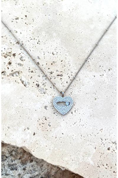 Adornia Cubic Zirconia Heart Pendant Necklace 3