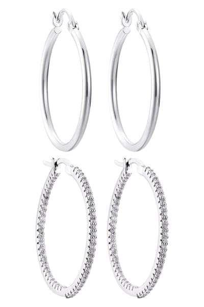 Adornia Set of 2 Assorted Infinity Hoop Earrings 3