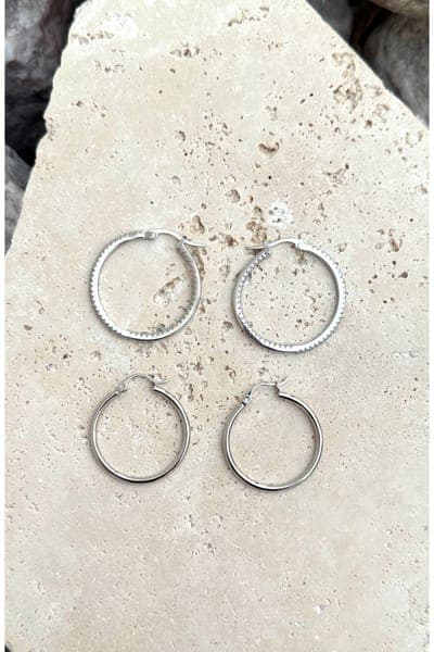 Adornia Set of 2 Assorted Infinity Hoop Earrings 5