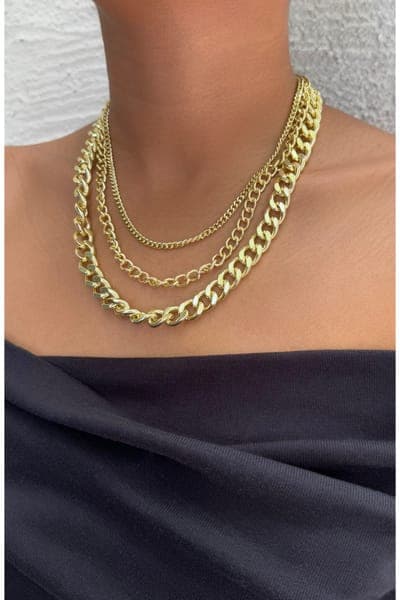 Adornia Layered Chain Necklace 3