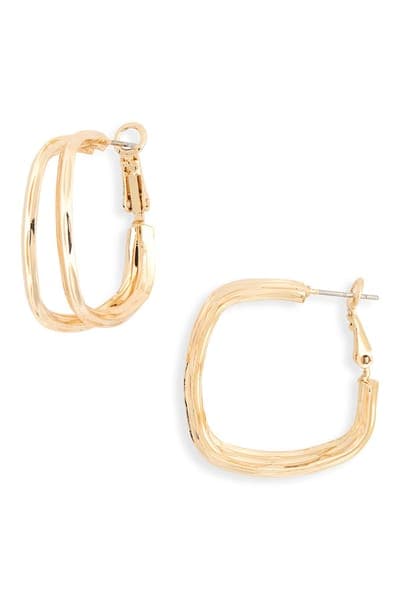 NORDSTROM RACK Square Double Hoop Earrings 3